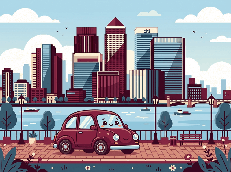 Illustration of a London landmark near Tower Hamlets